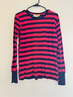 Big Buds Press Red & Black Striped Long Sleeve Tee